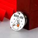 VANLOVEMAC Boo Basket Stuffers for Women Men Funny Halloween Ghost Keychain Halloween Themed Gifts for Him Her Spooky Basket Stuffers for Girls Boys Boo Jee Keychain Christmas Stocking Stuffer