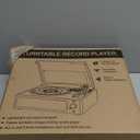 Vinyl Record Players Vintage Turntable with Speakers Belt-Driven Turn Tables Support 3-Speed, Bluetooth Wireless Playback, Headphone, AUX-in, RCA Line LP Phonograph Auto Stop Retro Black