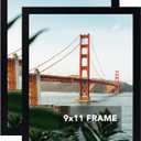 OMISHE 2 Pack 9x11 Picture Frame Black for Wall Hanging or Tabletop, 9 x 11 Frame Composite Wood Wall Gallery Photo Frame,Black