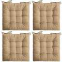 SQUARE MOON 4 Pack Chair Cushions, Seat Cushions, Chair Pads, Chair Mat for Indoor, Outdoor Dining Chair, Kitchen Chairs, Dining Room Chairs (16"  16"  4 Pack, Brown)