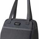 PackIt Freezable Hampton Lunch Bag, City Charcoal, Built with ECOFREEZE Technology, Collapsible, Reusable, Zip Closure with Front Pocket and Shoulder Straps, Designed for Fresh Office Lunches (Medium)