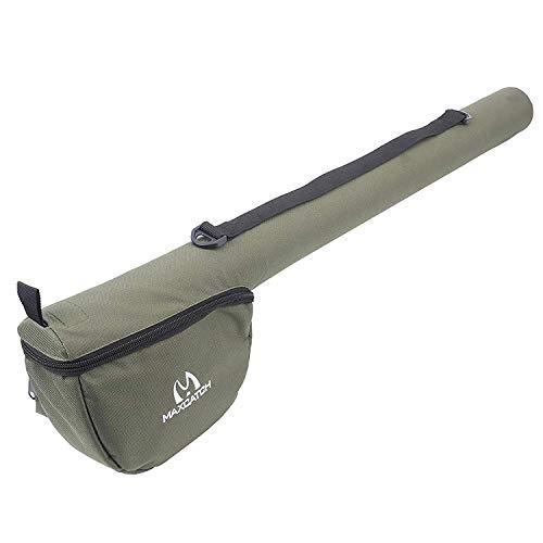 M MAXIMUMCATCH Maxcatch Fly Fishing Rod Case with Reel Pouch, Complete Protection Bag, For 9FT 2/4 Pieces Rod, Single (Green, 9' 4sec)
