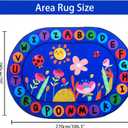 USTIDE Large Oval Kids Rug 6X9,ABC Alphabet Letters Educational & Fun Classroom Rug Non-Slip Play Mat Learning Area Rug for Bedroom Playroom Decor