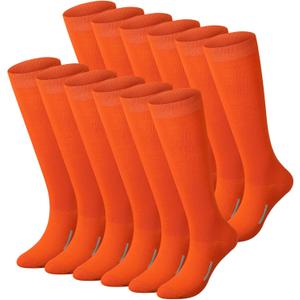 Haysandy 12 Pairs Youth Socks Bulk Soccer Football Softball Baseball Socks for Athletic Girls Kids Youth Adults Team Sport