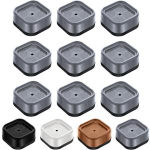 Shouwuhho 9 Pack Furniture Risers Adjustable Bed Risers Heavy Duty Lifts Height 1", Square Stackable Bed Risers 1, 2 or 3 Inch for Desk Leg Table Couch Sofa Chair Bed Frame Legs Dorm, Gray