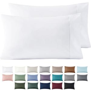 Bedsure King Size Pillow Cases Set of 2 - White Brushed Microfiber Pillowcases 2 Pack, Super Soft Pillow Case Cover with Envelope Closure for Kids, Wrinkle, Fade Resistant, 20x36 Inches
