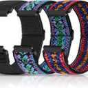Compatible with 16mm 18mm 19mm 20mm 22mm 24mm Watch Bands Quick Release Replacement Wristband,Adjustable Stretchy Nylon Solo Loop Straps Fabric Braided Sport Elastic Bands for Men Women