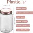 novelinks 16 oz Clear Plastic Jars with Lids, Refillable 16oz Mason Jars with Lids & Storage Containers for Kitchen & Household Use (10 Pack,Rose Gold)