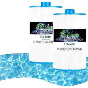 HANXER C-8450 Spa Filter Cartridge Replaces for Filbur FC-3310, PCS50N, 100593, 3301-2261, 80501 Maax Spas/Coleman Spas, 50 sq.ft Hot Tub Filter, 2 Pack