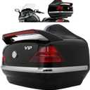 Motorcycle Luggage Trunk W/Tail Light Compatible with Harley Davidson Honda Yamaha Suzuki, Motorcycle Luggage Trunk Tail Box w/Back Pad