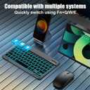 Backlit Bluetooth keyboard for Phone, Tablet, iPad Air, Pro, Mini, A16, M2, M3, Galaxy, ChromeBook, MackBook, Wireless Travel Keyboard for Computers - Rechargable, Lightweight, Slim, Easy to Carry