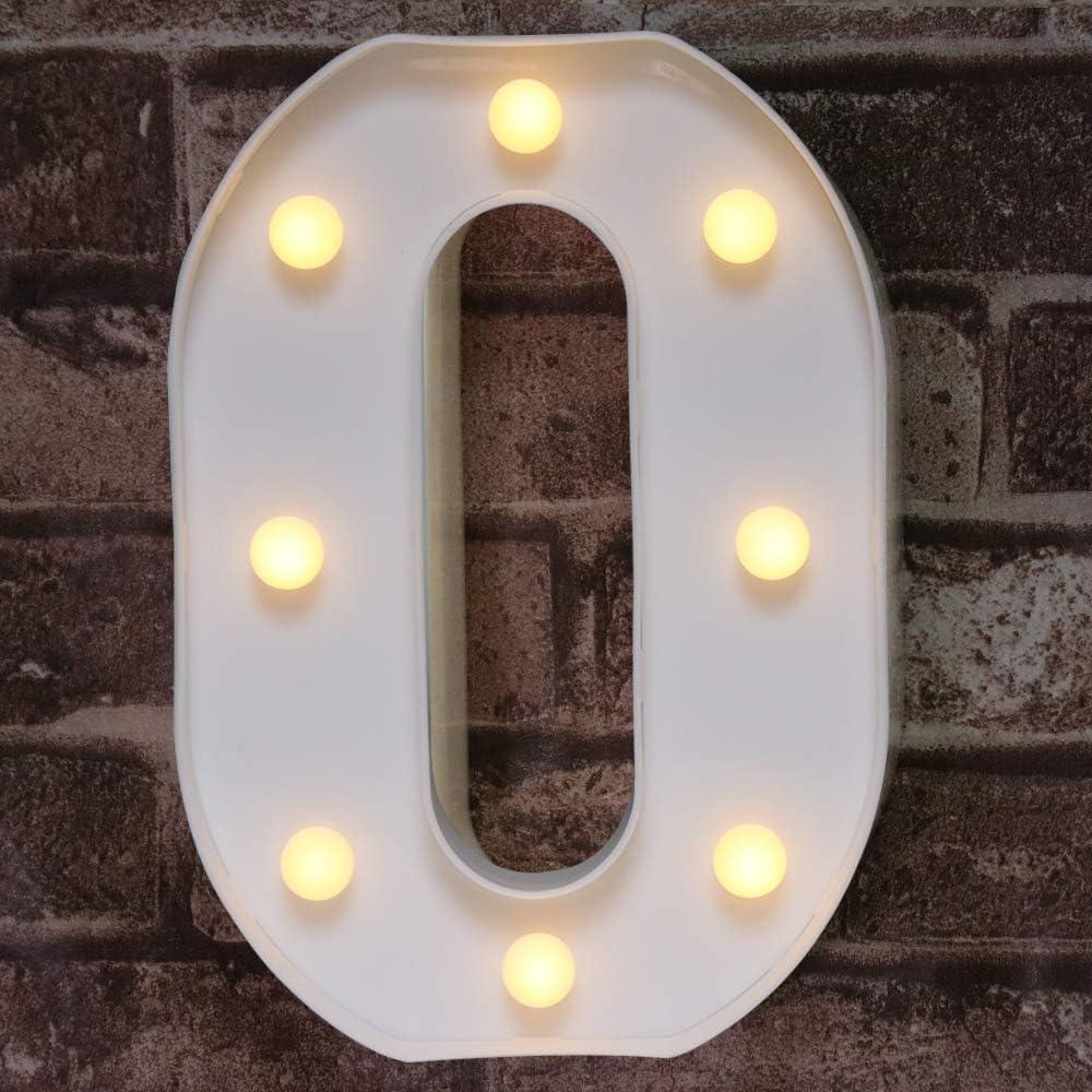 Pooqla LED Marquee Letter Lights Sign, Light Up Alphabet Letter for Home Party Wedding Decoration O (Letter O, Warm White)