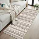 Runner Rug for Hallways Kitchen Rug 2'x 6' Washable Runner Rugs Non-Slip with Rubber Backing Soft Boho Carpet for Hallways, Laundry, Bedroom (Boho Grey 2'x 6')