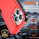 SPIDERCASE Designed for iPhone 13 Pro Case, [10 FT Military Grade Drop Protection] [with 2 pcs Tempered Glass Screen Protector] Cover for iPhone 13 Pro 6.1 inch (Dark Red)