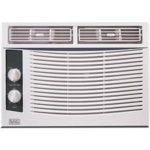 BLACK+DECKER Window Air Conditioner 5,000 BTU, AC Window Unit Cools Up to 150 Square Feet, AC Unit with Mechanical Controls, 2 Cooling Speeds and Fan Only Function, BWAC05MWTB, White