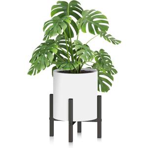 8 Inch Plant Pots with Heavy Duty Stand,White Pots for Plants,Durable Planters for Indoor Plants,Large Plant Pot for Indoor and Outdoor, Decorative Modern Flower Pots with Drainage Hole
