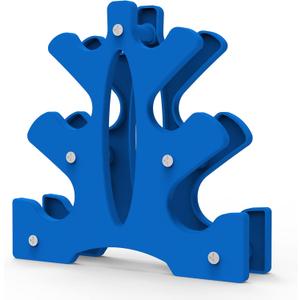 Portzon Dumbbell Rack - Hand Weight Set Tree - Designed to Hold Neoprene Dumbbells - One Pair Each (3lb, 5lb, 8lb) (Weights Not Included) (Blue)