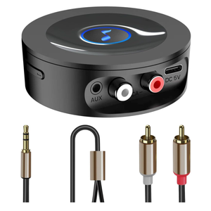 Bluetooth 5.2 Receiver for Home Stereo AUX Adapter for HiFi Music Streaming, Wired Speakers, with AUX 3.5mm/RCA, Long Range,Low Latency and HD Audio