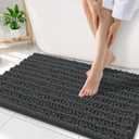 Smiry Bathroom Rugs Mat 34x21, Extra Soft Absorbent Chenille Bath Rugs, Non Slip Rubber Backing Machine Washable Quick Dry Bath Mats for Bathroom Floor, Tub, Shower, Home Decor Accessories, Dark Grey