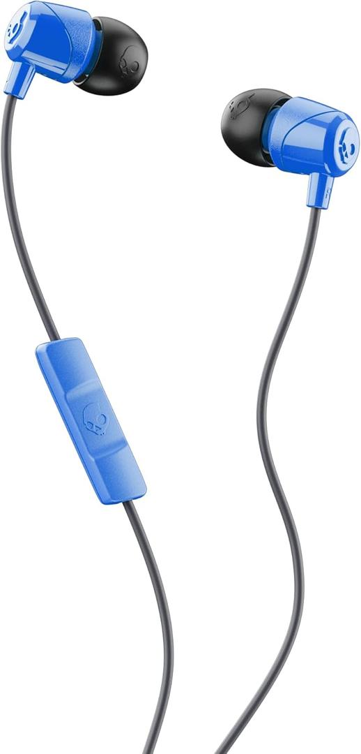 Skullcandy Jib Wired Earbuds with 3.5mm Plug, Noise Isolating Fit, Built-In Microphone Call and Track Control, Convenient for Travel - Cobalt Blue (1 Pack)
