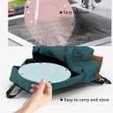 Camping Floded Cutting Silicone Board with Ceramic knife, Cutting, Plate mat, Cleaning basket All In One,Space-saving & easy to carry,Gifts for Campers Happy Camper,Camping Accessories for RV Campers