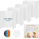 BXIHUR 4 Pcs Trifold Poster Board, 21.5x14 inches Small White Poster Board Comes with Sticky Accessories, Corrugated Presentation Boards, Display Board for School Projects, Business Presentations