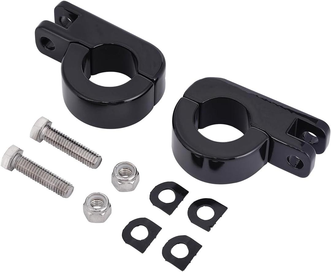 32mm 1 1/4" Highway Engine Guard Bar Highway Footpegs Mount Kit Fits For Harley Touring Road Electra Street Glide Road King Dyna Sportster (Gloss Black)