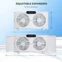 BEYOND BREEZE Twin Window Fan with Reversible Airflow and Intruder Alarm, 9-Inch Window Fan with Remote Control and 3 Speeds, Expandable Window Exchaust Fans for Home Bedroom