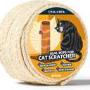 Pelzin Natural Sisal Rope for Cat Scratcher - 1/4 Inch by 50 Feet, Cat Tree Rope Twine for Scratching Post Replacement, Repairing, Recovering and DIY, White