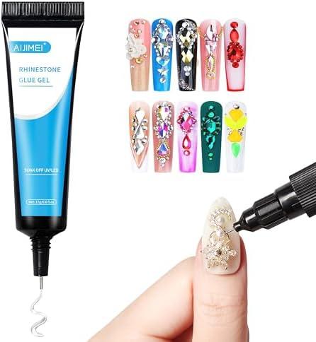 3 Pack Nail Needle Glue Rhinestone Glue Gel Nail Glue Nail Rhinestone Glue Rhinestones Glue for Nails Nail Charms Glue Glue for Rhinestones Nail Glue Gel Uv Cured