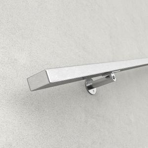 Muzata 10Ft Pre-drilled Stair Handrail 1"x2" Rectangular Brushed Wall Mounted Handrail Stainless Steel Safety Hand Rail Indoor Outdoor Stair Hand Railing Wood Concrete Brick Wall HK28 SL4
