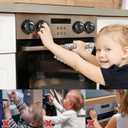 GRENFU Stove Knob Covers for Child Safety (5 + 1 Pack) Gas Stove Knob Covers with Strong Adhesive Double-Sided Tape Oven Knob Covers for Child Safety Prevent Kids & Pets from Turning on Stoves Black