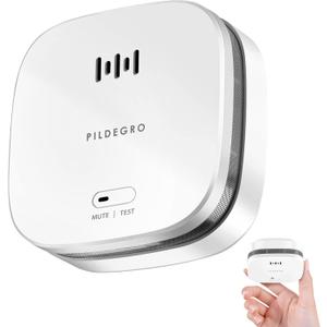 Smoke Detector 10 Year Battery, Upgraded Small Fire Alarm Smoke Detector with Heat Monitor for Dual Protection, LED Indicator Loud Alarm with Test/Mute Button and Replaceable CR123A Battery