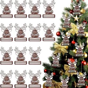 Jenaai 24 Pcs Christmas Money Holder for Cash Gift Reindeer Money Holder Ornament Bulk Wooden Christmas Tree Gift Cash Hanging Ornament Here are a Few Bucks for Xmas Party Stocking Stuffers Gifts