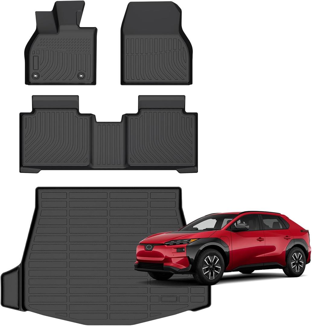 for Subaru Solterra 2023-2026 & Toyota BZ 2026 &Toyota BZ4X 2022-2026 Floor Mats, Car Mats TPE Rubber Rugs All Weather Floor Mats Cargo Liner Accessories
