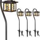 LITFIT Low Voltage Landscape Lighting 4-Pack, Aluminum 12V 3000K Electric Pathway Lights, Waterproof ORB Color Wired Path Lights with Connectors for Walkway Yard Garden, 50000H Integrated LED