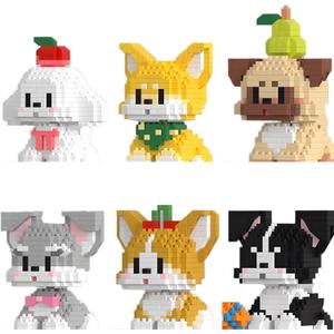 YCJZXMS Dog Micro Mini Blocks Set 6 Pack Animals Buildling Model Kits Mini Bricks Dog Series Toys for Adult or Kids Preferred Party Gifts