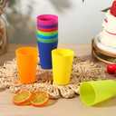 120PCS 5.5 oz Reusable Plastic Cups, Colorful Unbreakable Drinking Cups, Stackable Hard Plastic Tumblers for Party Events School Supply, Rainbow Juice Water Cup Dishwasher Safe(10 Colors)