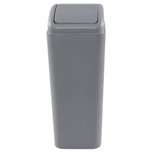 1-Pack 3.5 Gallon Plastic Trash Bin with Lid, Swing Lid Trash Can, Gray