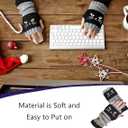 Womens Knitted Fingerless Gloves with Cat Embroidery,Thick Warm Winter Gloves,Essential for winter travel (Navy Blue)