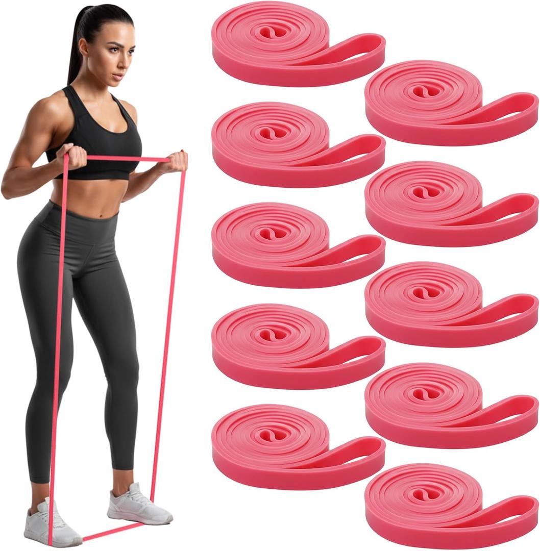 Sotiff 10 Pcs Resistance Bands Pull up Bands Pull up Assistance Band Exercise Workout Ring for Working Out Muscle Training Physical Muscle Training Men and Women (25-65 Lbs, Rose Pink)