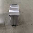 Home Zone Living 4 Gallon Slim Kitchen Trash Can with Soft Close Lid and Step Pedal, Stainless Steel Wastebasket with Removable Liner, Silver