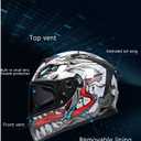 Unisex-Adult Full Face Motorcycle Helmet DOT Approved Motorbike Moped Street Bike Racing Crash Helmet with Graphic (Transparent Mirror, X-Large)