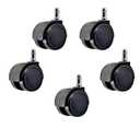 2 inch Criss Cross Chair Wheels Heavy-Duty Mute Rubber, Safe for Hardwood & All Floors, Universal Stem Fit 99% Desk Chairs, Set of 5