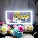 Flower Shop Neon Sign for Wall Decor,Led Neon Lights for Bedroom Wall Art Decor Usb Powered 35 * 19cm Man Cave Flower Shop Birthday Party Decor,SIGNVIA