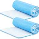 Buryeah 2 Rolls of 120 Inch Air Vent Filters Blue and White, DIY Size Filter, Dustproof Floor Vent Media Pad for Aquarium HVAC Home, 25" Wide