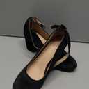 J. Adams Ankle Strap Pump Heel -Comfortable Round Toe Dress Block Shoe - Darling, Black Suede, 6 