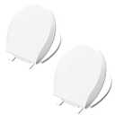 Aünsffer Toilet Seat Round Soft Close 2 PACK, Toilet lid Round Slow Close 16.5 inch, PP Material Safe and Easy Clean, Quick Installation & Never Loosen, Comfortable Ergonomic Design (White, 2 Pack)