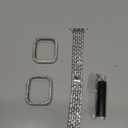 Compatible for Apple Watch Ultra Band 49mm 46mm 45mm 41mm 38mm 40mm 42mm 44mm with 2 Pack Bling Crystal Diamonds Case Cover, iwatch SE Series Ultra 3 2/11/10/9/8/7/6/5/4/3/2/1 Bands for Women