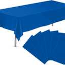Royal Blue 6 Pack Plastic Table Cloth 54" x 108", Disposable Tablecloths Rectangle Table Cover, Plastic Tablecloths for Parties